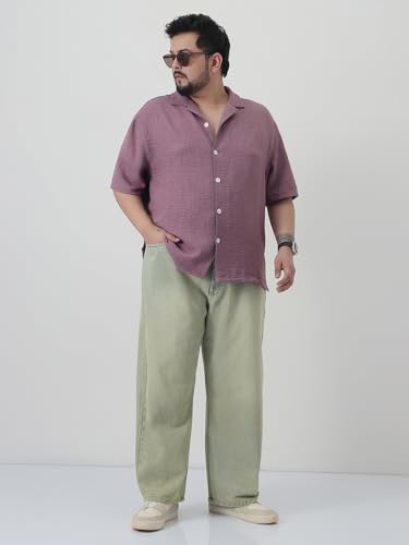 Image of Urbano Plus Men's Loose Baggy Fit Heavy Washed Jeans Non-Stretchable