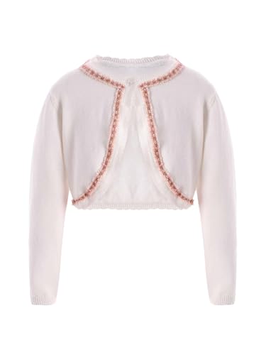 Kids Girls Long Sleeve Cropped Cardigan Open Front Bolero Shrug Elegant Cropped Knitted Jacket
