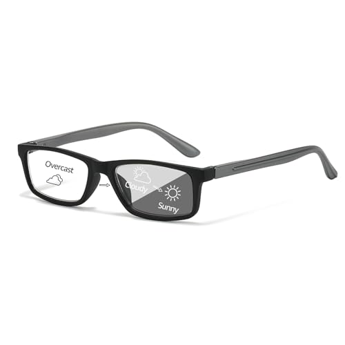 VIEWBETTER 2.0x Photochromic Reading Glasses Sunglasses for Women Men, UV Protection & Lightweight & Flexible Spring Hinge