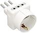 BTicino S3610D Adattatore Tris con 1 Presa Tedesca 2 Prese, 10A, Colore Bianco, 1500 W, 250 V