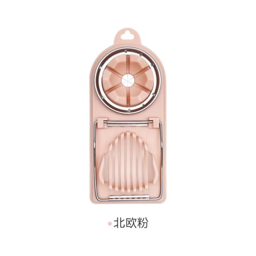 たまごスライサー花型ピンクグリーンブルー選べる3色PP+304ステンレス和洋惣菜簡単盛り付けコンパクト収納食洗器対応 (北欧のファン)