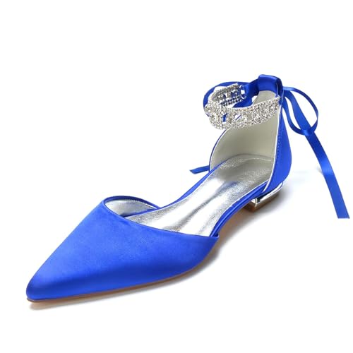 Womens Elegant Wedding Flats Ankle Chains Formal Party Shoes