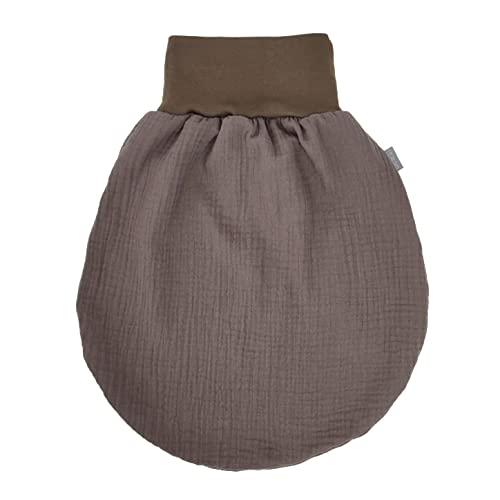 Lilakind“ Baby Musselin Strampelsack | Kleinkind Musselin Schlafsack | Made in Germany Braun Gr. M