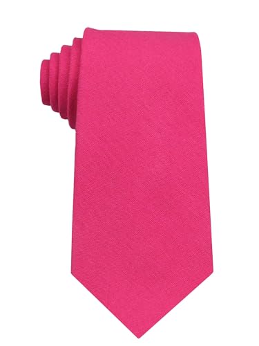 Image of Mens Solid Linen Ties - Regular Width Pattern Necktie for Men
