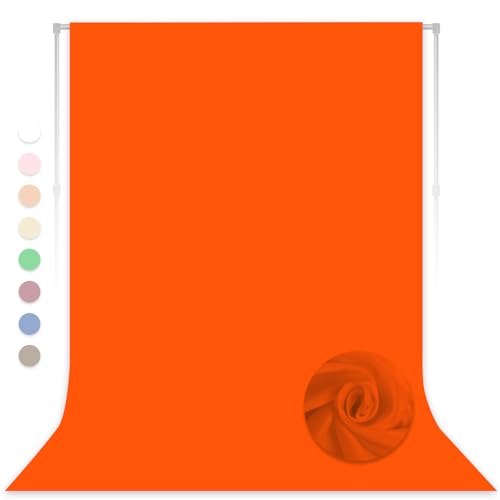 Orange Backdrop for Photoshoot, Professional Photo Backdrop Background Curtain for Product Photography, Portraits, Wedding, Party, Live Streaming Video Recording 10X10 FT (Background Only)