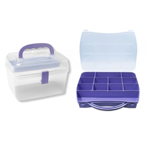 Kit de Pesca Maleta 12 Divisórias + Caixa Bandeja Removível