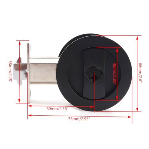 Cerrojo corredizo para puerta con llave, privacidad, diseño redondo para puertas corredizas, reemplazo rápido y fácil de herrajes dañados miniatura 4