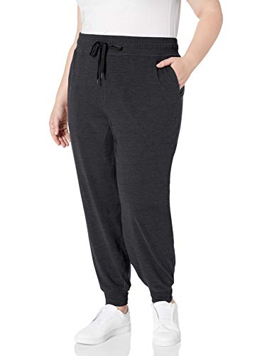Amazon Essentials Women's Plus Size Brushed Tech Stretch Jogger Pant, Black Space Dye, 3X