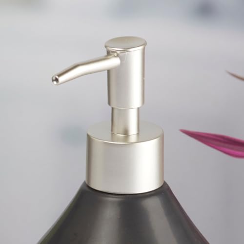 Image of SaSaSa Ceramic Soap Dispenser for Bathroom handwash, refillable Pump Bottle for Kitchen Hand wash Basin, Set of 1, Black (8013)