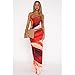 Two Piece Sets for Women Summer, Matching Set Going Out Tube Top Floral Bodycon Maxi Dress 2 Piece Outfits Red Pink L