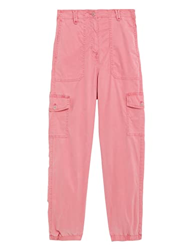 Image of Marks & Spencer Womens Solid High Rise Straight Fit Cargo Trouser