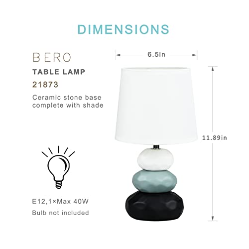 Lampwell Bero Small Table Lamp For Living Room As Bedside Table Lamp For Bedroom,Modern Ceramic Table Lamp,Kids Table Lamp,Night Table Lamp, Φ6.50×H11.89In,Bulb Excluded,Off White Ceramic Table Lamp #TOP4