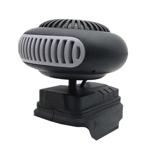 Vilgftyiet Ventilador portátil de 18 V para descongelar y enfriar, soplador de escritorio ABS con soporte ajustable de 360°, calentador de aire caliente de bajo ruido para vehículos, uso en interiores