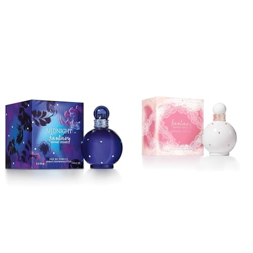Britney Spears Women’s Perfume, Midnight Fantasy, Eau De Parfum EDP Spray for Women, 3.3 Fl Oz & Fantasy Intimate Edition, Eau De Parfum EDP Spray for Women, 3.3 Fl Oz