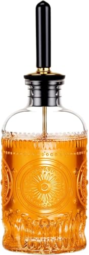 Baalaka 1 Pack Glass Coffee Syrup Dispenser Bottles 7 OZ, Simple Syrup Bottles with Metal Pour...