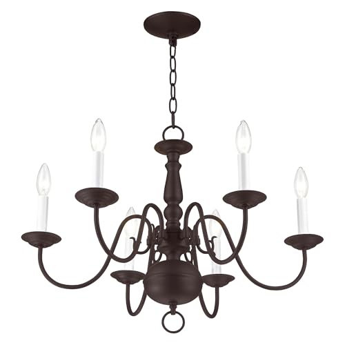 Image of Livex Lighting 5006-07 Williamsburgh 6-Light Chandelier, Bronze
