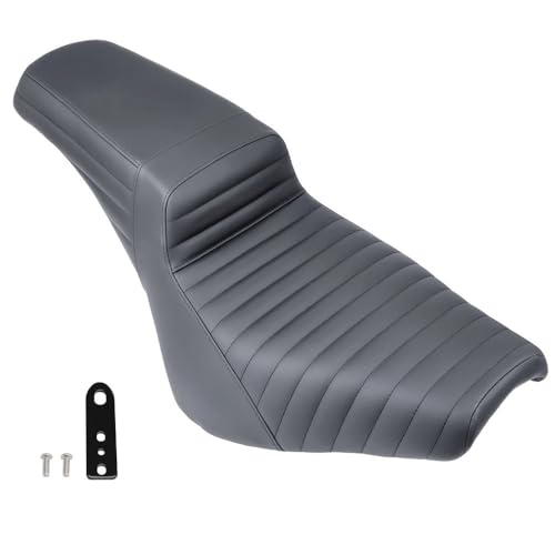 Asiento elevador de moto ergonómico acolchado negro para Softail Deluxe de doble altura