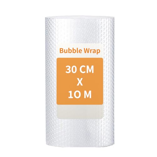 12 Inch x 33 Feet Total Bubble Packing Wrap Roll - Packing Wrap for Shipping Moving | Tear-Resistant Moisture-Proof 30cm X 10m - 1 Pack