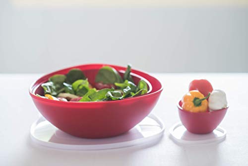 Conjunto 3 Saladeiras com Tp Essential Coza Vermelho Bold