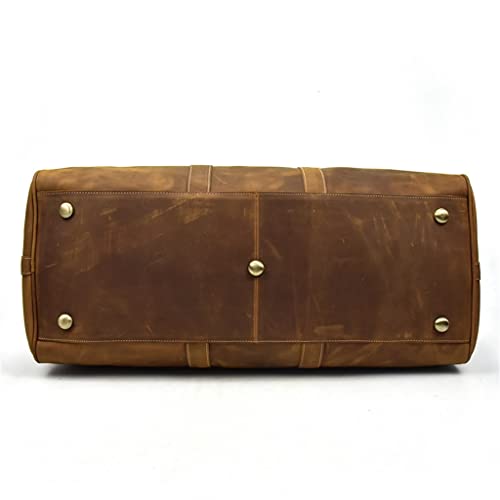 Men's Big Capacity Leather Travel Bag Durable Leather Travel Duffel Real Leather Large Shoulder Weekend Bag3