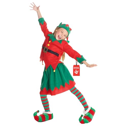Morph Disfarce de Elfo para menina, disfarce de Elfo de Natal para menina, disfarce de Natal, disfarce disfarce de Natal, disfarce de disfarce de lfo para menina, disfarce de Natal menina tamanho S