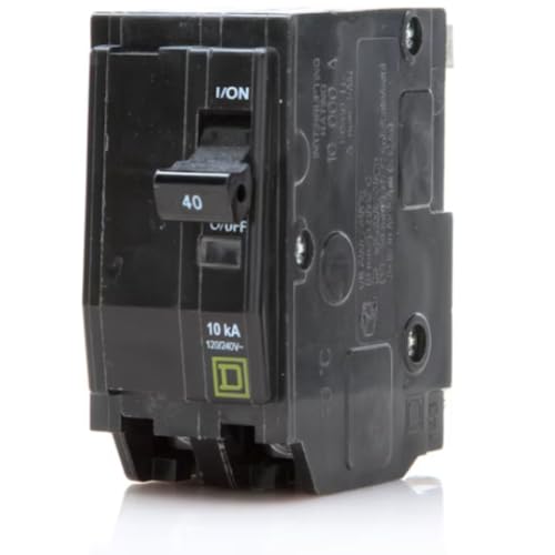 Square D QO240 40 Amp (40A) Genuine Double Pole (2 Pole) Circuit Breaker, 120/240V AC, 10kAIC, Plug-in Mount for QO Load Centers, Visi-Trip Indicator, New Replacement Breaker – Pack of 1