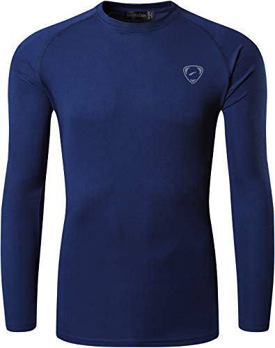 jeansian Men's UPF 50+ UV Sun Protection Shirts Outdoor Long Sleeve SPF Rash Guard LA245 Navy M