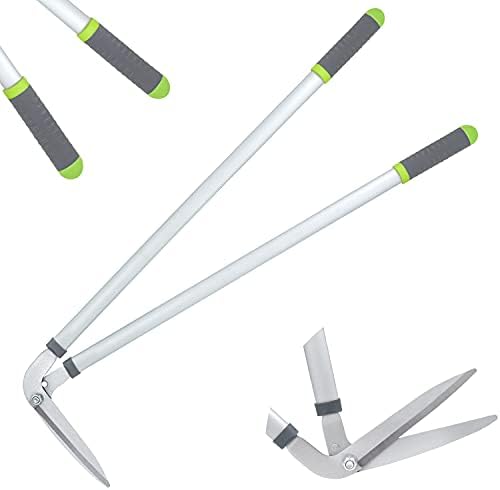 Hortem Long Handled Edging Shears, Razorsharp Steel Long Grass Shears, Soft Grip Garden Long Grass Clippers