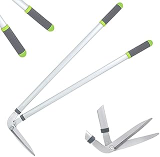 Hortem Long Handled Edging Shears, Razorsharp Steel Long Grass Shears, Soft Grip Garden Long Grass Clippers