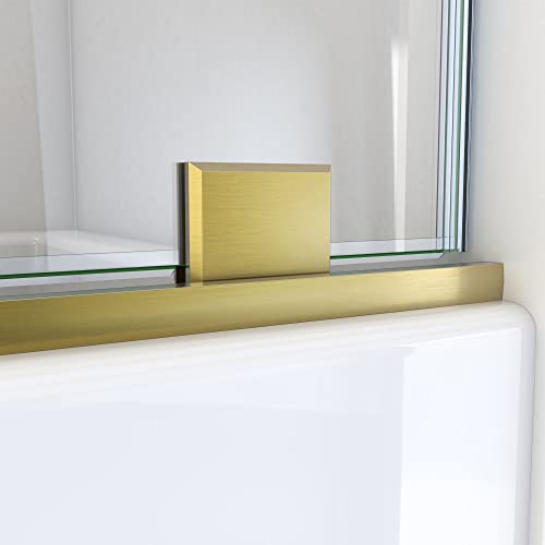 Dreamline Mirage-X 56-60 In. W X 58 In. H Frameless Sliding Tub Door In Brushed Gold #TOP4