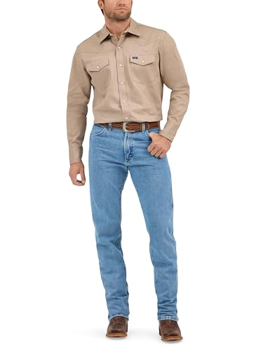 Wrangler Men's Cowboy Cut Western Chambray Snap Long Sleeve Work Shirt