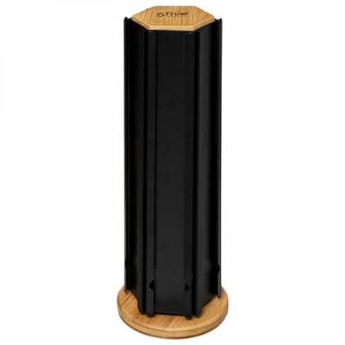 Generico Portacapsule Compatibile con varie capsule Rota ExX60 in Bambù e Metallo Moderno - Organizer da Cucina Elegante, Nero - Diam. 11,5 x Alt. 35 cm - Portacapsule caffe