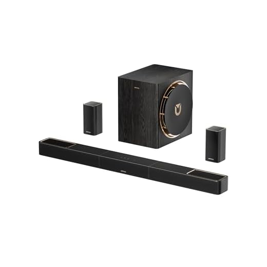 ULTIMEA Skywave X50 5.1.4 Professionelle Soundbar mit Dolby Atmos, 760W Surround Sound System mit 8" Subwoofer & 2 kabellosen Rear-Lautsprechern, GaN-Verstärker, 4K HDR Pass-Through, HDMI eARC