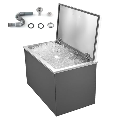 VEVOR Drop in Ice Chest, 28' L x 16' W x 17' H Stainless Steel Drop in Cooler, 87.6 Quart Commercial...