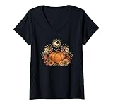 Photo Gallery donna retro vintage pumpkin spice tis the season equinox moon maglietta con collo a v Photo Gallery donna retro vintage pumpkin spice tis the season equinox moon maglietta con collo a v