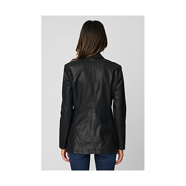 [BLANKNYC] Womens Double Breasted Long Vegan Leather Blazer - Image 3