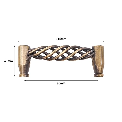 ZONADAH Set of 4 Traditional Drawer Cabinet Handle, Hole Distance 96mm, Metal Bird Cage Furniture Door Pull Handles - Image 4