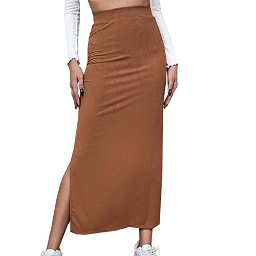 Ladies Skorts Skirt for Women Ribbed Wrap Slit Pencil Criss Cross Basic Maxi Long Skorts 2025 Regular Fit2