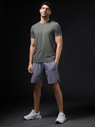 Image of TECHNOSPORT Mens Regular Fit Solid Shorts for Gym, Workout & Sports with Anti Microbial, Techno Dry