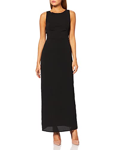 Marca Amazon - TRUTH & FABLE Vestido Largo Evasé de Satén Mujer, Negro...