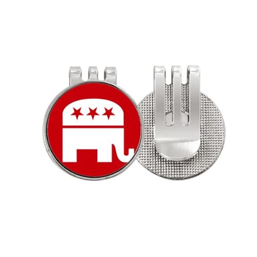 Marqueur de balle de golf Ameelephant emblème républicain rouge avec clip magnétique
