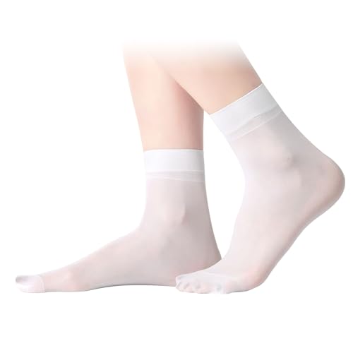 12 Pairs Sheer Nylon Socks for Women Thin Ankle Stocking Footies Transparent Silk Sheer Socks With Reinforced Toe4