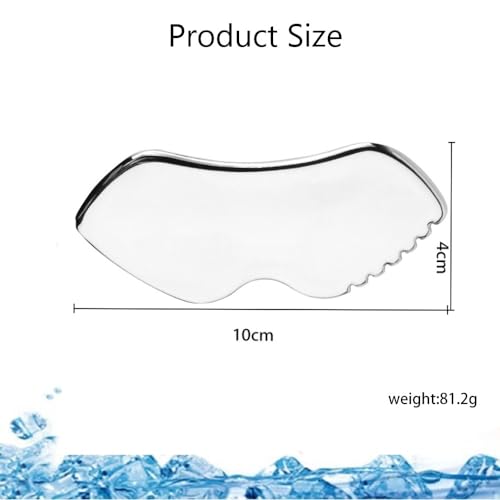 SSKHE 1Pc Gua Sha Stainless Steel,Gua Sha Tool,Gua Sha Stone,Gua Sha Myofascial Massage Board,Guasha Tool Face,Face Massage Tool,Stainless Steel Gua Sha Comb for Face Eyes - Image 2