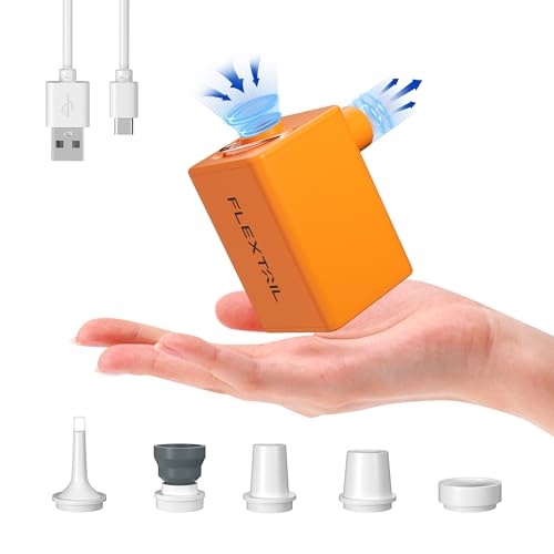 FLEXTAILGEAR MAX Pump Plus 2024, Tragbare Elektrische Luftpumpe, Camping Luftpumpe, Vakuumpumpe, 300 L/min Luftstrom, 1600-mAh-Akku für Luftmatratzen, Poolschwimmer, Vakuumbeutel