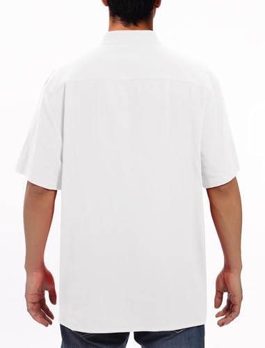 Men's Traditional Mexican Guayabera Shirt Short Sleeve Button Down Embroidered Shirt for Cinco De Mayo Shirts3