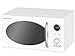Emerson MWRG0901W 0.9 Cu. Ft. Retro Microwave with 1,000W Grill Function, 800W Cooking Power, LED Display, 5 Power Levels, 8 Auto Menus, Glass Turntable, Child Lock, White Countertop Design