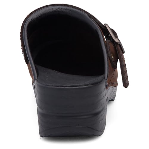 Image of Dansko Ingrid Sling Back Mule Clog for Women - Anti-Fatigue Rocker Bottom Promotes Forward Foot Motion - Premium Leather Uppers for Long-Lasting Wear