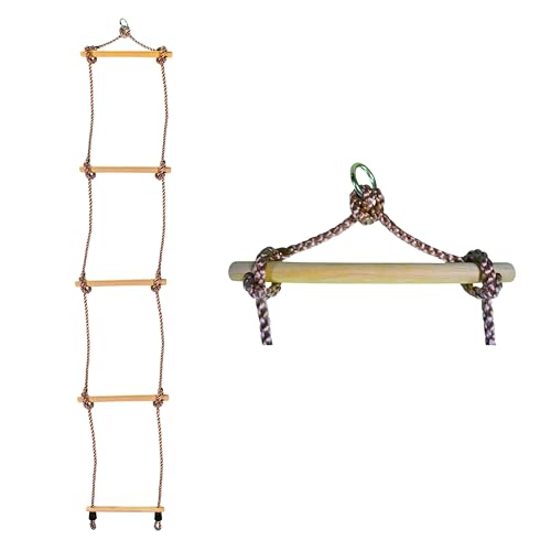 Best Sporting Strickleiter mit 5 Sprossen aus wetterfestem Hartholz, 32 x...