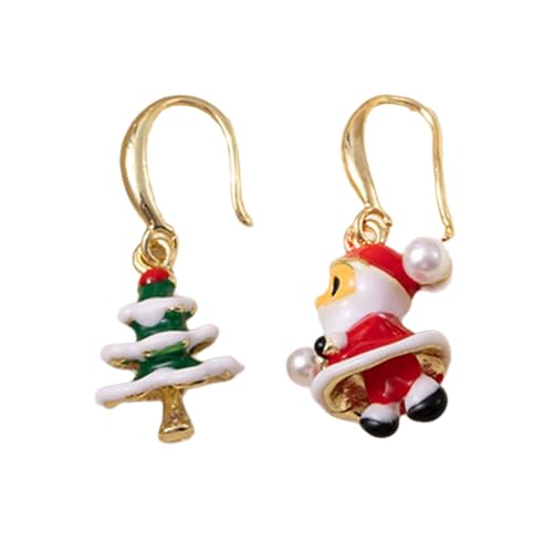 Christmas Character Earrings with Glittering Santa Design Comfortable Alloy Jewelry for Festive Occasions Alloy Ear Studs