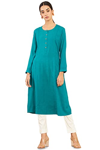 Image of Soch Women's Rayon Solid Regular Dress Shirt